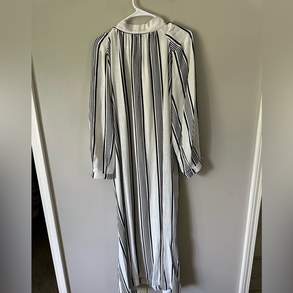 NWT Buru x Val Bow Housecoat Dress in Black & White Stripe Size 1X - Picture 6 of 6